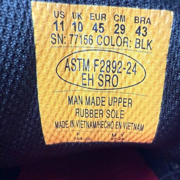 NEW Skechers Men's Slip Resistant Memory Foam Lace Up Work Shoes 77156 Black - Picture 9 of 12